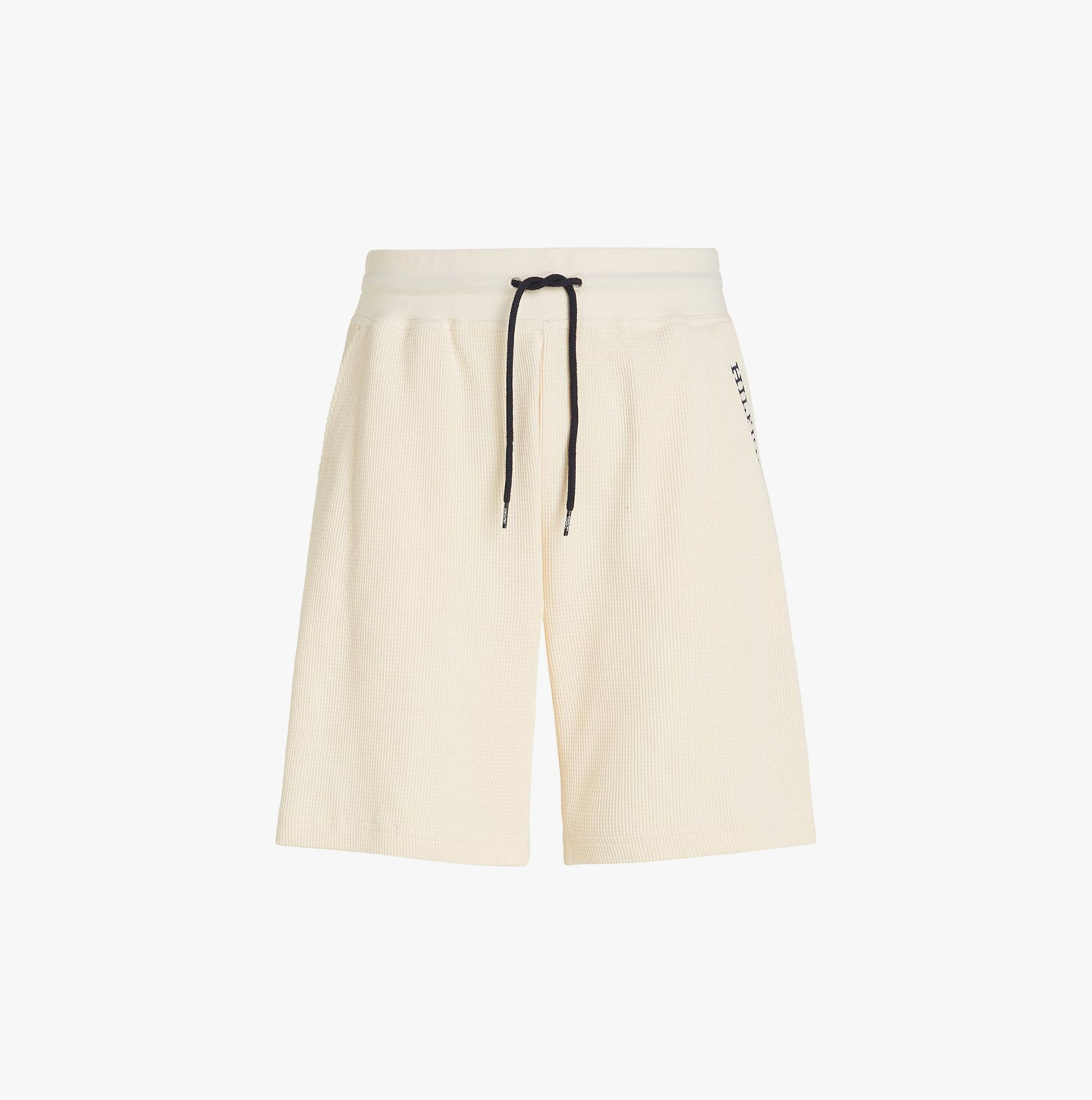 Tommy Hilfiger SHORTS Mens Calico front view featuring lightweight cotton and drawstring waist in cream color.