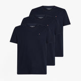 Tommy Hilfiger PURE COTTON 3 Pack Mens T-Shirts Desert Sky front view showcasing three short sleeve t-shirts.