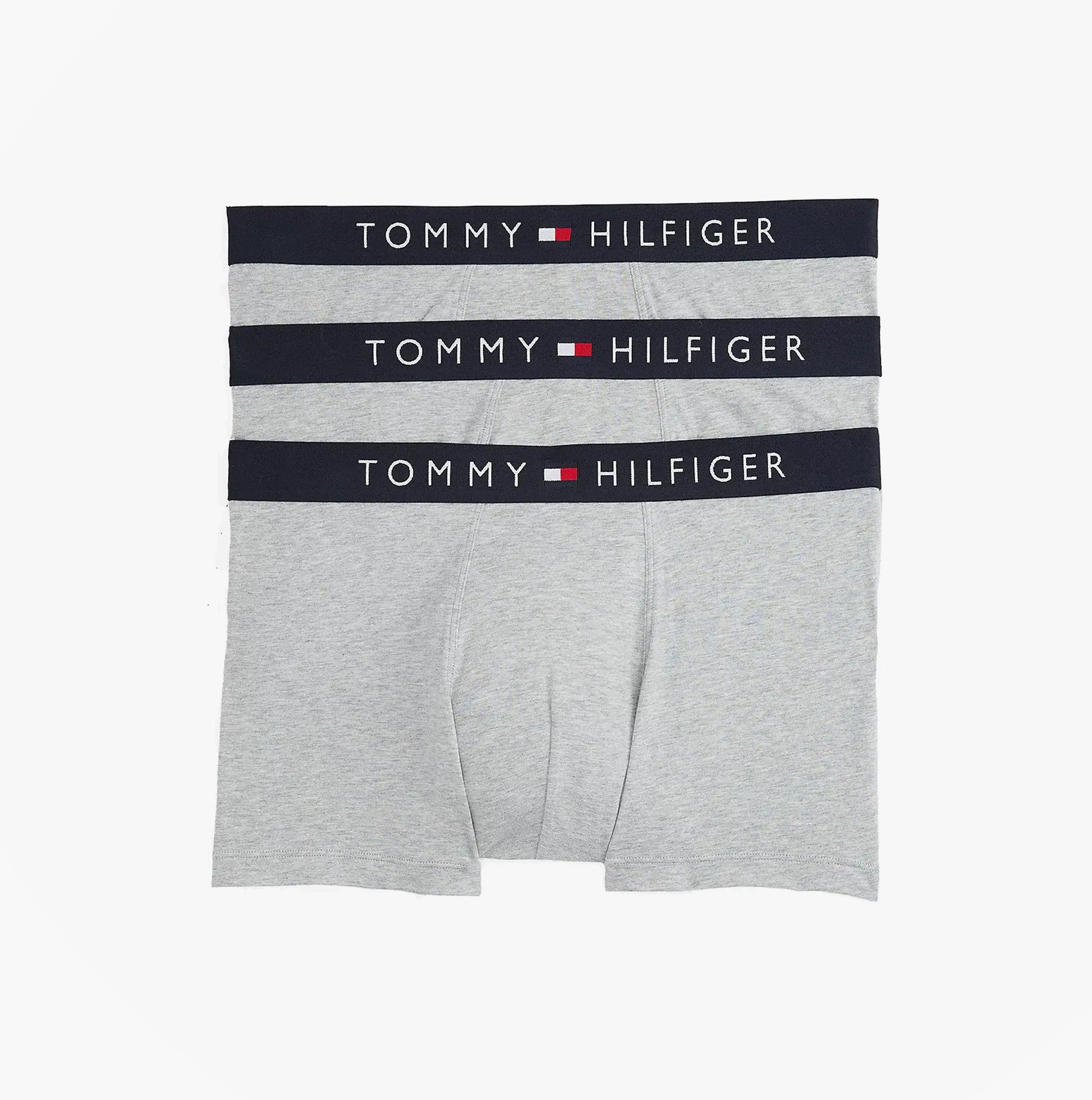 Tommy Hilfiger TRUNK 3 Pack Mens Trunk Multicoloured front view showcasing three pairs with logo waistbands.