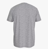Tommy Hilfiger T-SHIRT BLO LOG Mens Light Grey Heather back view showing short sleeves and regular fit.