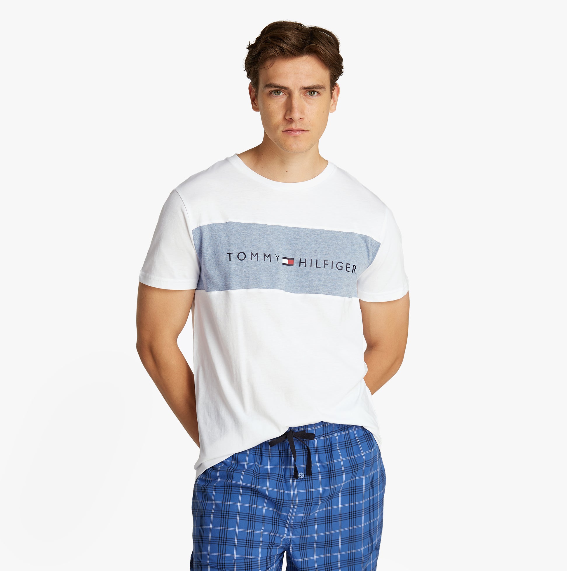 Tommy Hilfiger COLOUR BLOCKED Mens T-Shirt Optic White