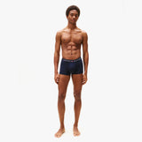 Tommy Hilfiger BOXER BRIEF 3 Pack Mens Cotton Stretch Navy front view on model showcasing comfort and fit.