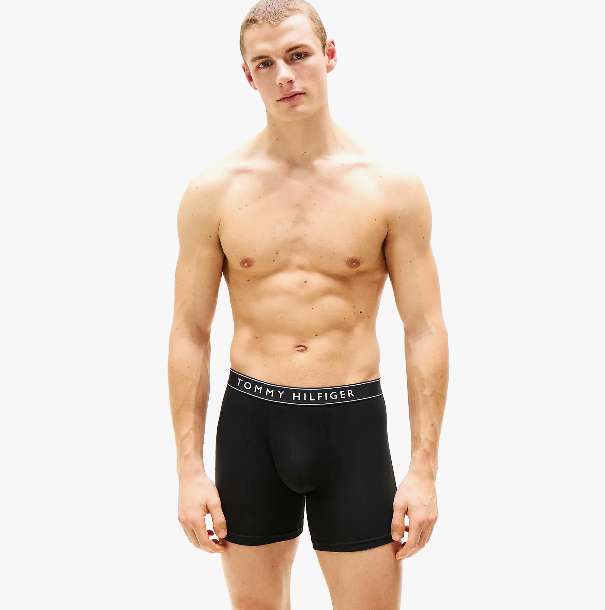 Tommy Hilfiger Mens 3 Pack Waistband Boxer Brief Black