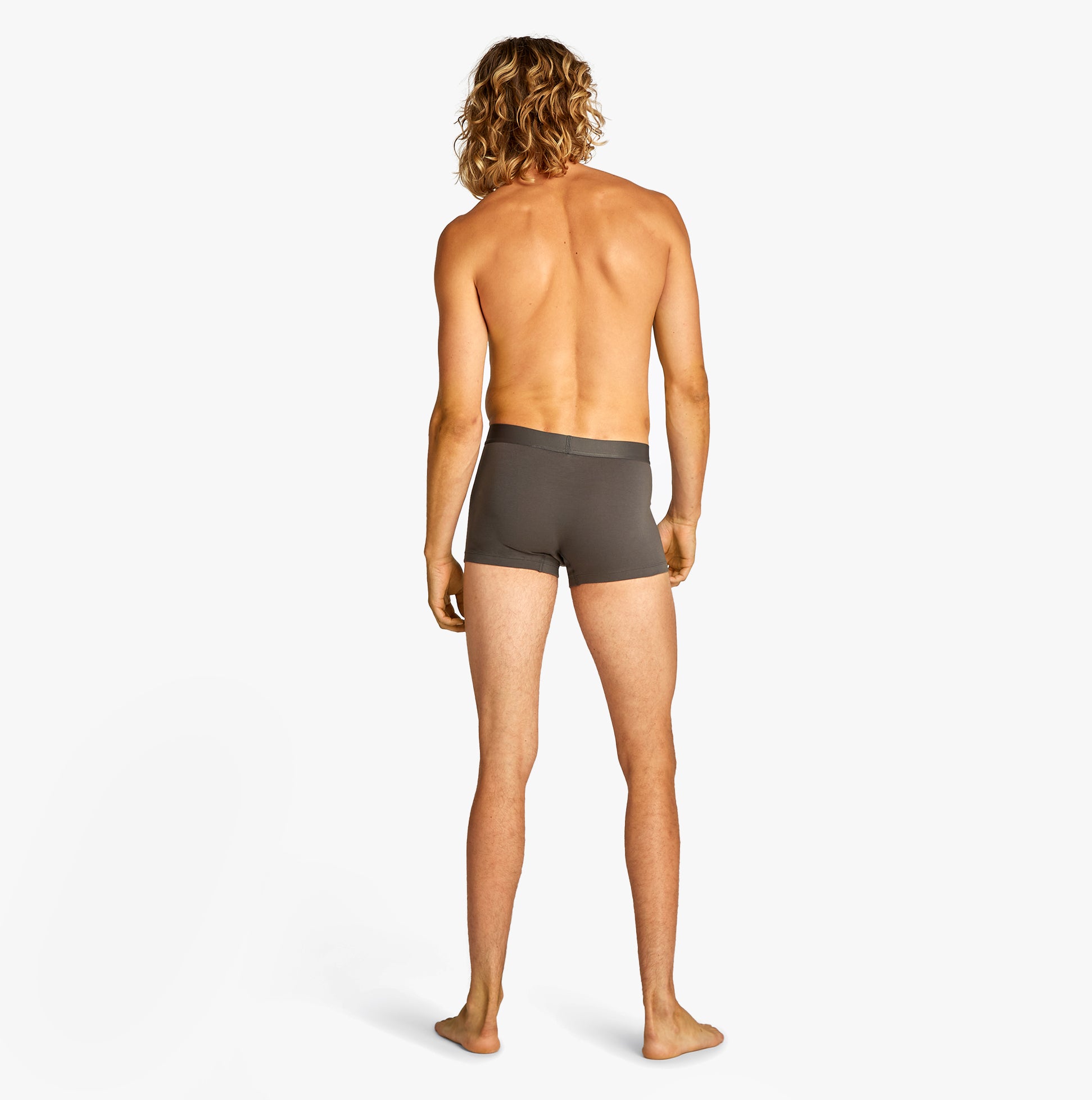 Tommy Hilfiger TH ORIGINAL Mens 3 Pack Trunks Multicoloured back view on model showcasing the sleek design.