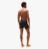 Tommy Hilfiger Mens Signature Microfibre 3 Pack Boxer Briefs Black back view model wearing black boxer briefs
