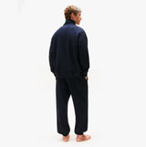 Tommy Hilfiger HALF ZIP Mens Sweatshirts Desert Sky back view, made of cotton and modal, features a regular fit.