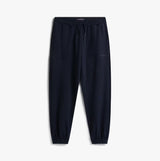 Tommy Hilfiger TRACK PANT Mens Desert Sky front view, dark blue, made of 60% regenerative cotton and 40% sustainable modal.