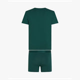 Tommy Hilfiger Mens Boxer Briefs & T-Shirt Green back view, showing the t-shirt and boxer briefs in matching green color.