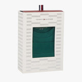 Tommy Hilfiger Mens Boxer Briefs & T-Shirt Green in gift box, front view showcasing the box design.