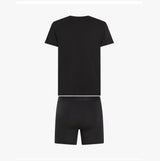 Tommy Hilfiger Mens Boxer Briefs & T-Shirt Black back view showcasing t-shirt and boxer briefs in black color.