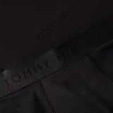 Tommy Hilfiger Mens Boxer Briefs & T-Shirt Black detail view of waistband logo