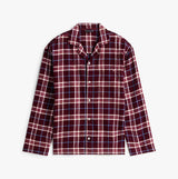 Tommy Hilfiger RELAXED FLANNEL PJ Mens Set Tartan Reiker Burgundy front view, plaid pattern, long sleeve, cotton blend.