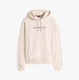 Tommy Hilfiger HOODIE Mens Drawstring Lounge Hoody Off White front view with logo