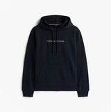 Tommy Hilfiger TH Original Logo Drawstring Lounge Hoodie Desert Sky front view with kangaroo pocket.
