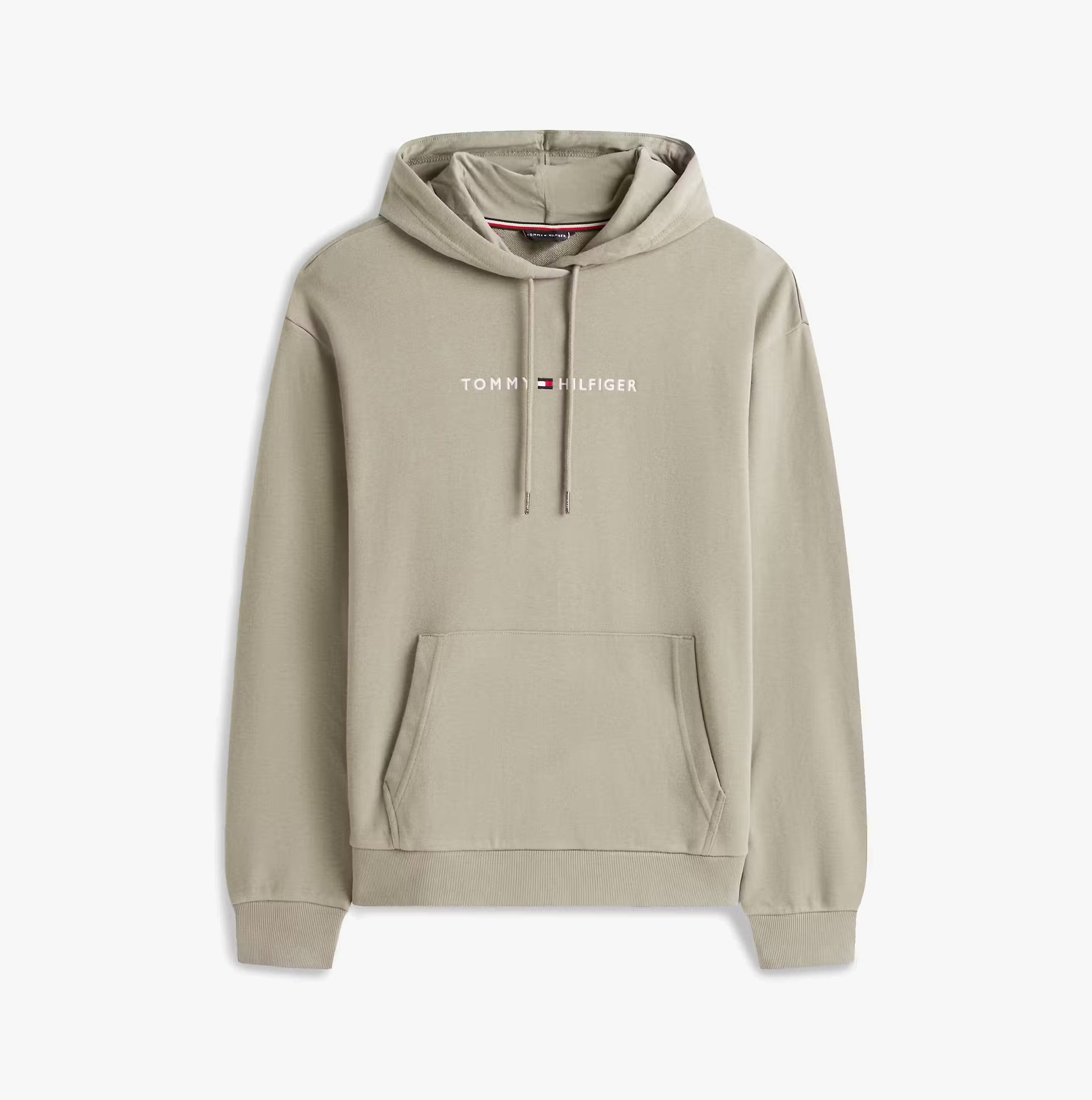 Tommy Hilfiger HOODIE Mens Drawstring Lounge Hoody Utility Sage front view