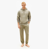 Tommy Hilfiger HOODIE Mens Drawstring Lounge Hoody Utility Sage, front view on model, casual style, comfortable fit.