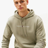 Tommy Hilfiger HOODIE Mens Drawstring Lounge Hoody Utility Sage front view model wearing