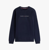 Tommy Hilfiger TRACK TOP Mens Sweatshirts Desert Sky front view, navy blue sweatshirt with logo