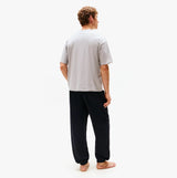 Tommy Hilfiger SS TEE CONT. LOGO Mens T-Shirts & Tank Tops Light Grey Heather back view on model.