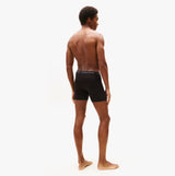 Tommy Hilfiger 3 Pack Mens BOXER BRIEF Black, rear view of model showing black boxer briefs.