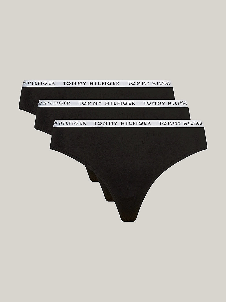 Tommy Hilfiger THONG 3 Pack Womens Black