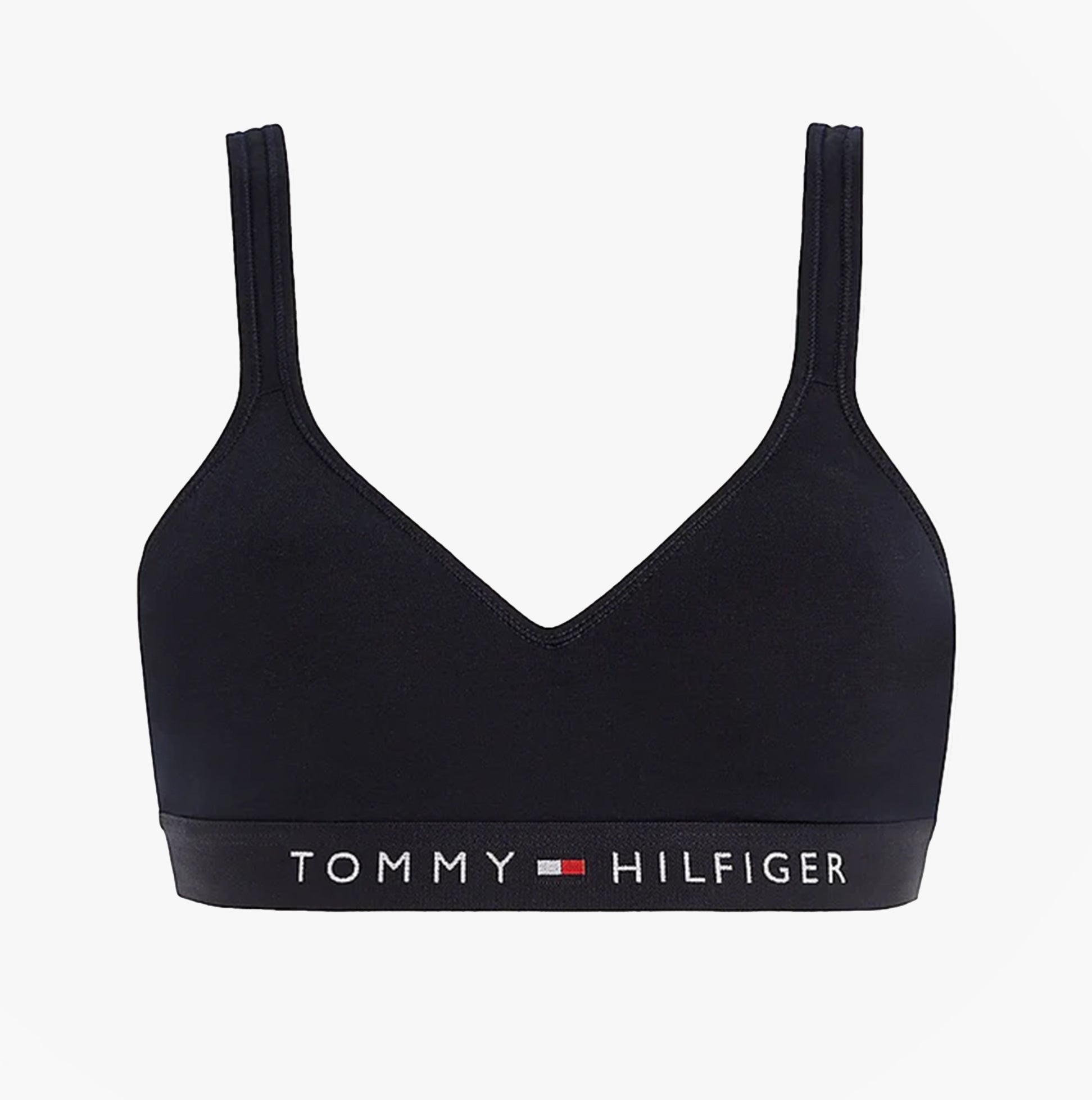 Tommy Hilfiger BRALETTE LIFT Womens Desert Sky front view showing padded, moulded cups and signature logo band.