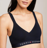 Tommy Hilfiger BRALETTE LIFT Womens Desert Sky front view showing soft cotton fabric and logo underband.