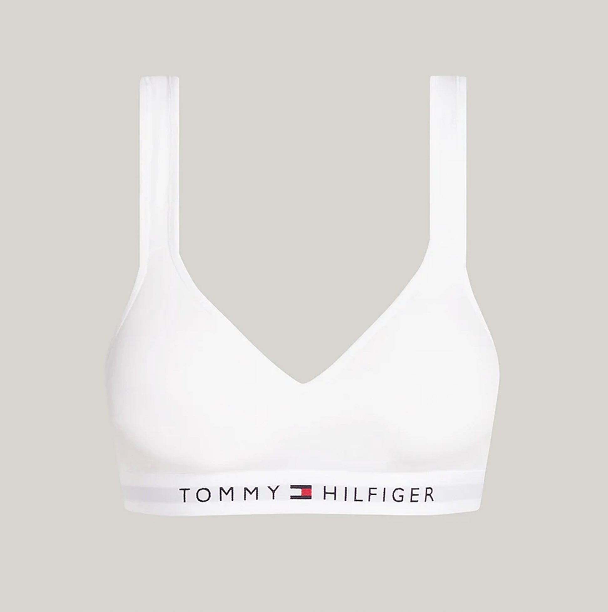 Tommy Hilfiger BRALETTE LIFT Womens White front view with logo detail and padded cups