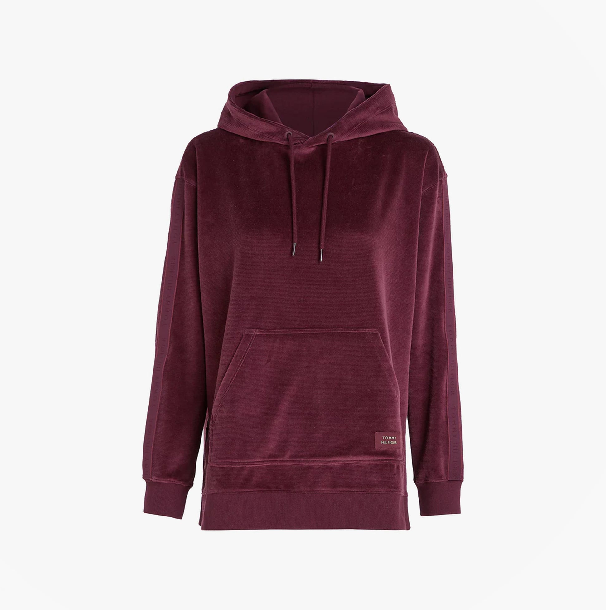 Tommy Hilfiger LONG HOODIE VELOUR Womens Hoodie Deep Burgundy