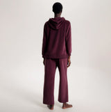 Tommy Hilfiger LONG HOODIE VELOUR Womens Hoodie Deep Burgundy