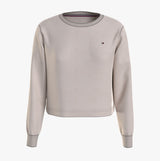 Tommy Hilfiger TRACK TOP Womens Track Top Cashmere Creme front view of sweatshirt with long sleeves