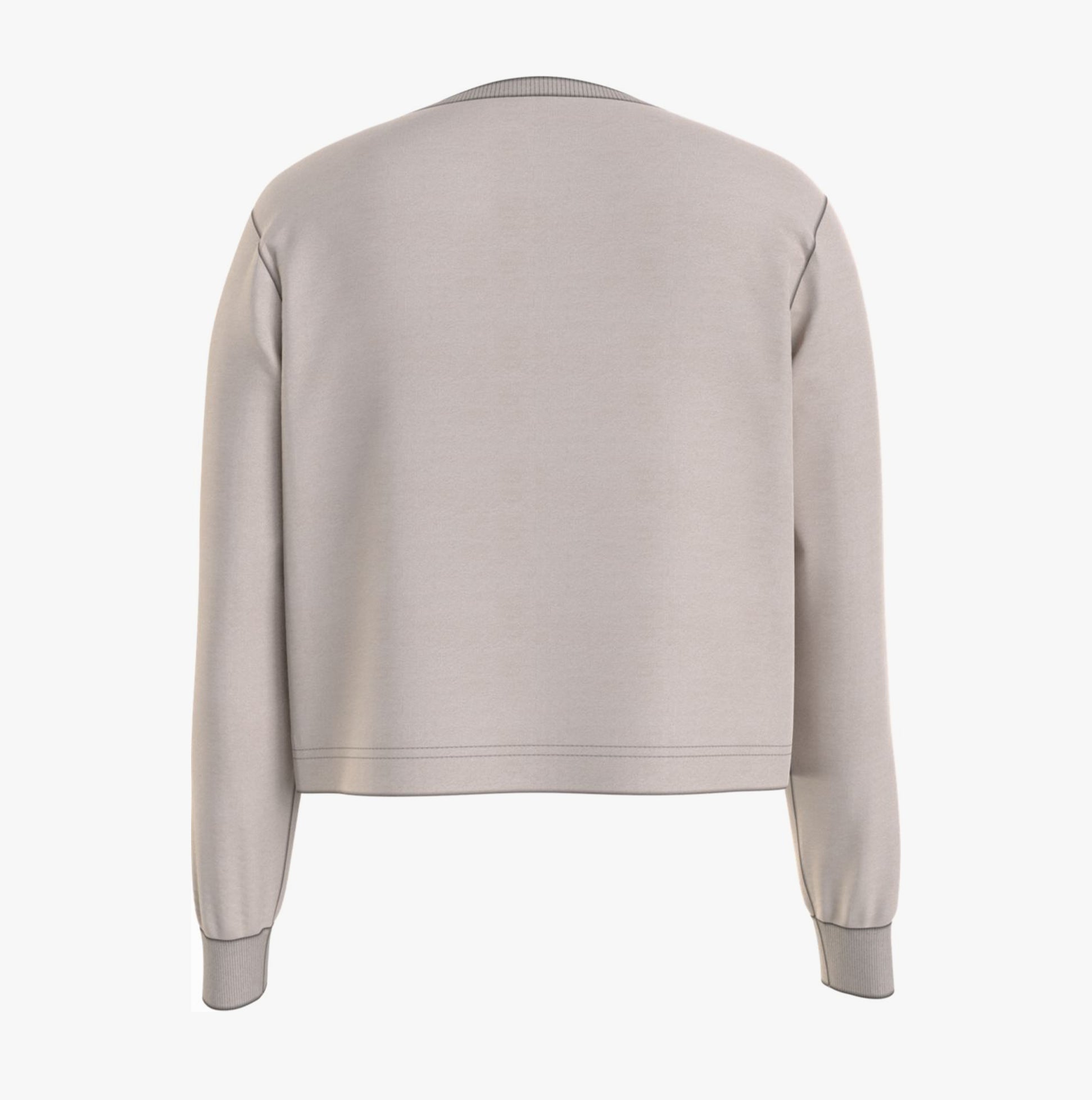 Tommy Hilfiger TRACK TOP Womens Track Top Cashmere Creme back view showing soft fabric and regular fit.