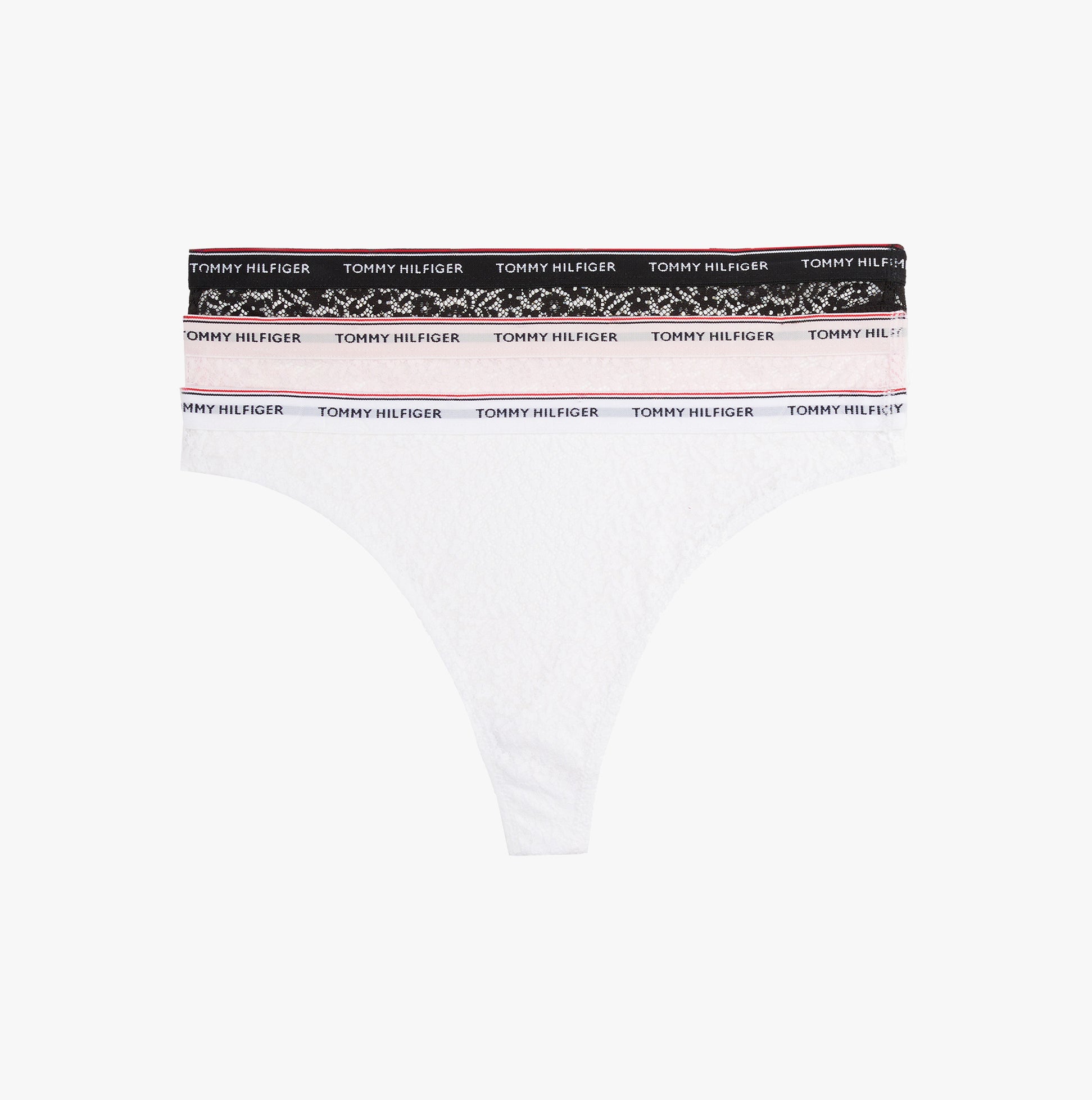 Tommy Hilfiger Womens 3 Pack Thong Lace Multicoloured