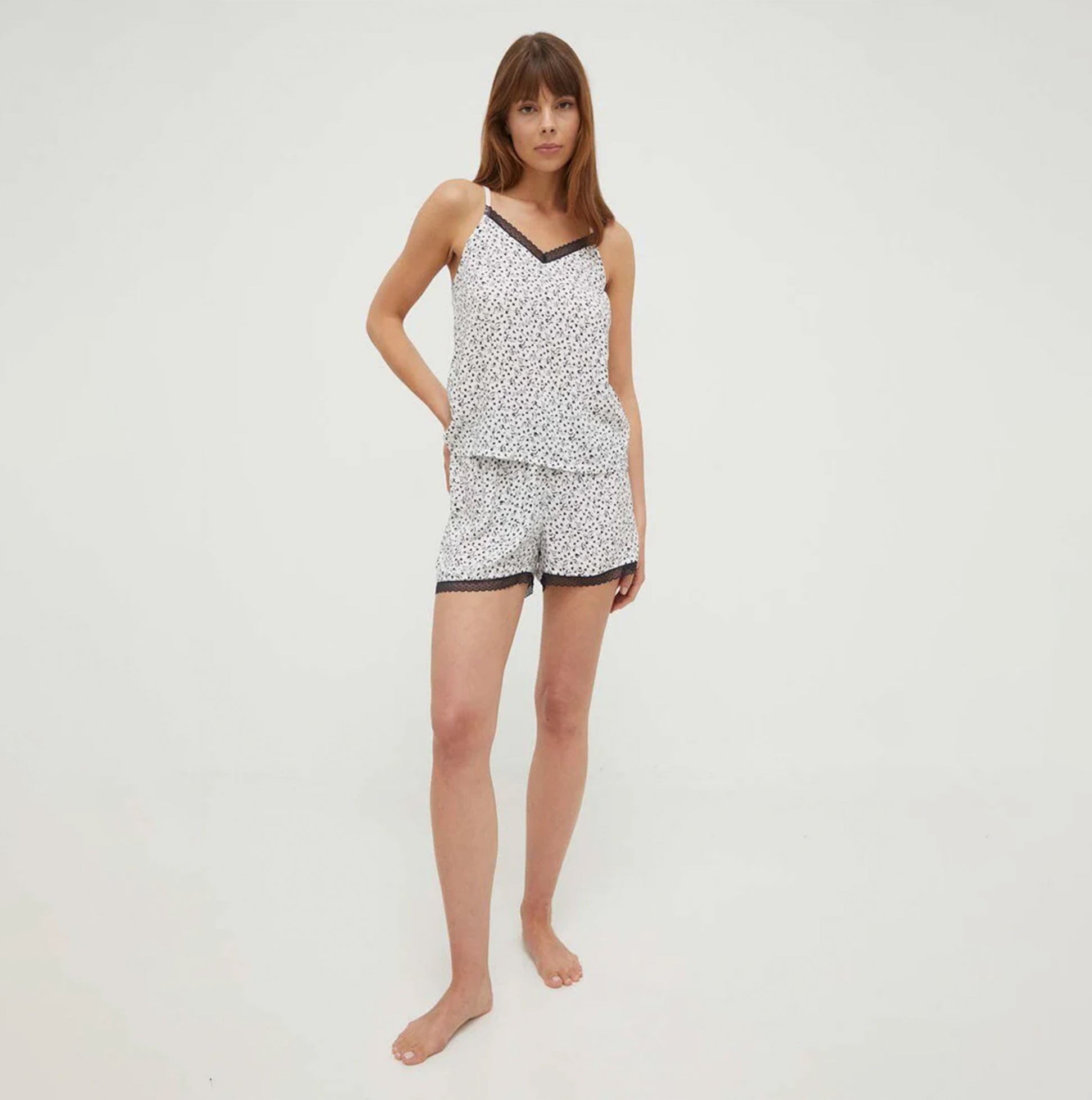 Tommy Hilfiger WOVEN SHORT PRINT Womens Shorts Feather Print Ecru