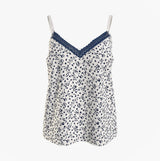 Tommy Hilfiger WOVEN CAMI PRINT Womens Top Feather Print Ecru