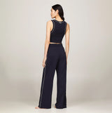 Tommy Hilfiger TANK TOP Womens Desert Sky, back view, showcasing a sleeveless design in comfortable, lightweight fabric.
