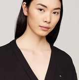 Tommy Hilfiger COMFORT Womens Modal Lace-Trim Kimono Robe Black