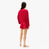 Tommy Hilfiger HERITAGE Womens Pyjama Set Hearts Primary Red Aop back view showing the red short pyjama set with logo.