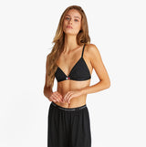 Tommy Hilfiger HERITAGE LOGO Womens 3 Pack Triangle Bras Black/ Navy Rib/ White