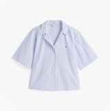 Tommy Hilfiger LINEN Relaxed Pyjama Set Womens Multi Stripes Blue Spell