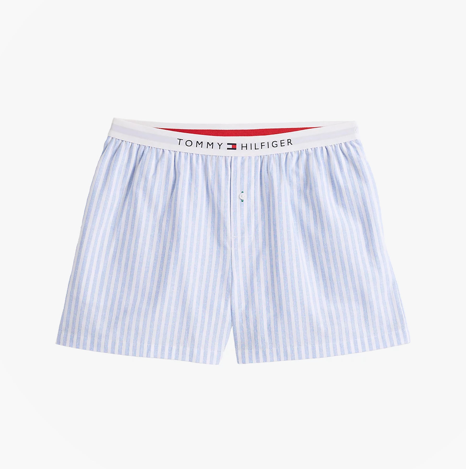 Tommy Hilfiger LINEN Relaxed Pyjama Set Womens Multi Stripes Blue Spell