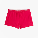 Tommy Hilfiger LOGO Womens Racerback Pyjama Set Vivacious Pink shorts front view with TH logo on waistband.