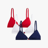Tommy Hilfiger 3 Pack Womens TRIANGLE BRA Multicoloured