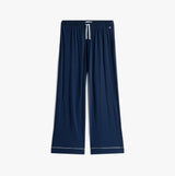 Tommy Hilfiger SHIRT PANTS SET Womens Set Dark Night Navy front view of relaxed-fit pants in dark navy color.