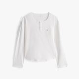 Tommy Hilfiger GIFT LS TEE FLNL SET Womens Pyjama Set Multicoloured front view of long sleeve white tee