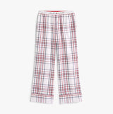 Tommy Hilfiger GIFT LS FLNL SHIRT S Womens Pyjama Set City Plaid Ivory Silk detail view of pajama pants