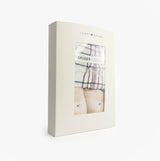 Tommy Hilfiger GIFT LS FLNL SHIRT S Womens Pyjama Set City Plaid Ivory Silk side view in gift box.