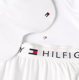 Tommy Hilfiger GIFT LS TEE PANTS SE Womens Pyjama Set Ecru detail view of waistband and eye mask