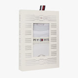 Tommy Hilfiger GIFT LS TEE PANTS SE Womens Pyjama Set Ecru in gift box, front view showcasing packaging and logo.