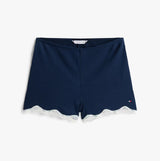 Tommy Hilfiger LACE CAMI SHORT PJ Womens Set Dark Night Navy front view showcasing navy shorts with lace trim.